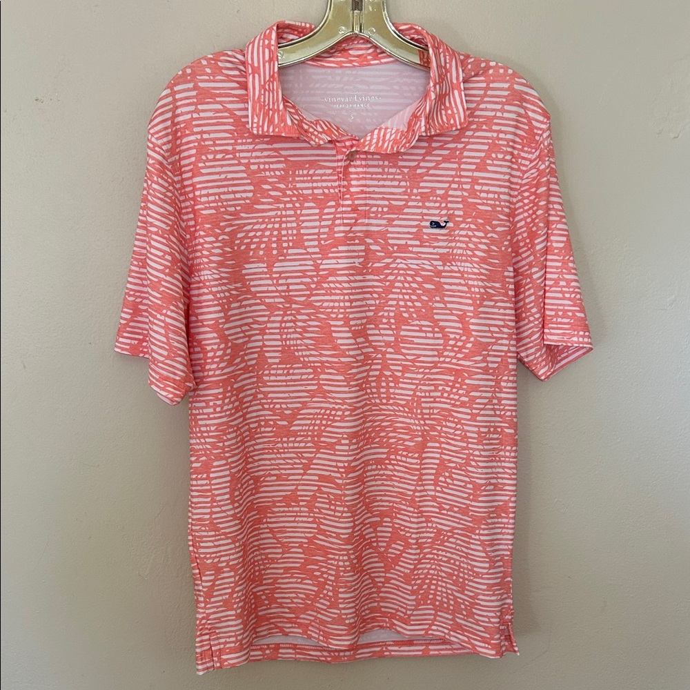 Vineyard Vines Men's Coral Patterned Polo